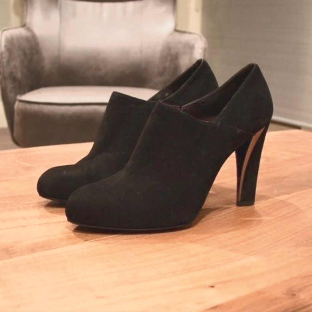 Stuart Weitzman black suede ankle boots